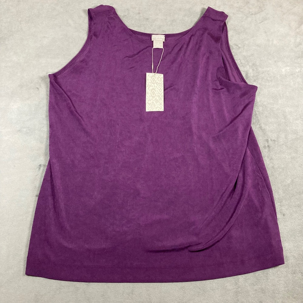 Chicos Travelers Essentials Reversible Tank Top Purple Size 3 XL